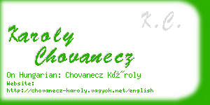 karoly chovanecz business card